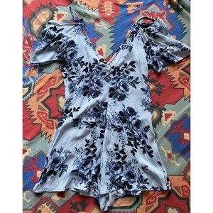 Pacsun Kylie + Kendall Blue Flower Romper